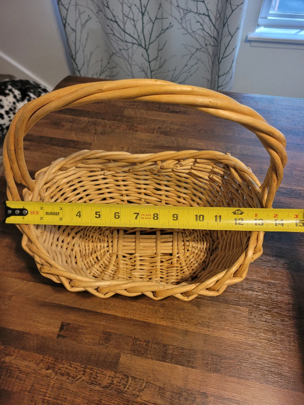 Woven Decorative Basket with Handle - Natural Tan